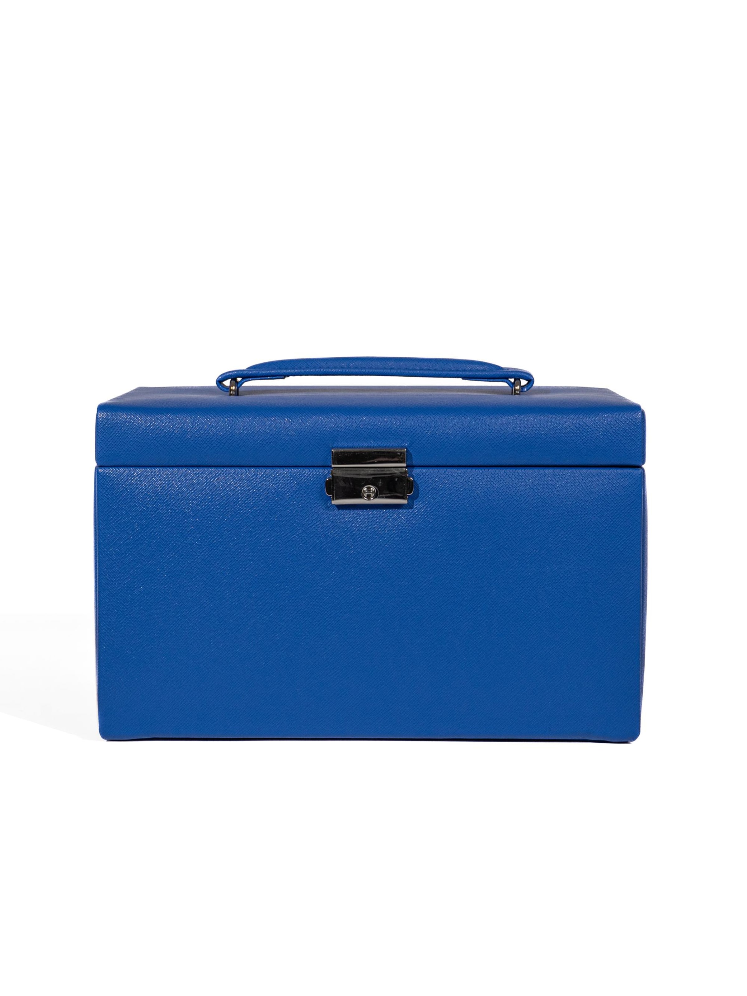 Friedrich23 Sieraden-bewaring 'JOLIE Schmuckkästchen - Kreuznarben Optik' in Blauw: voorkant