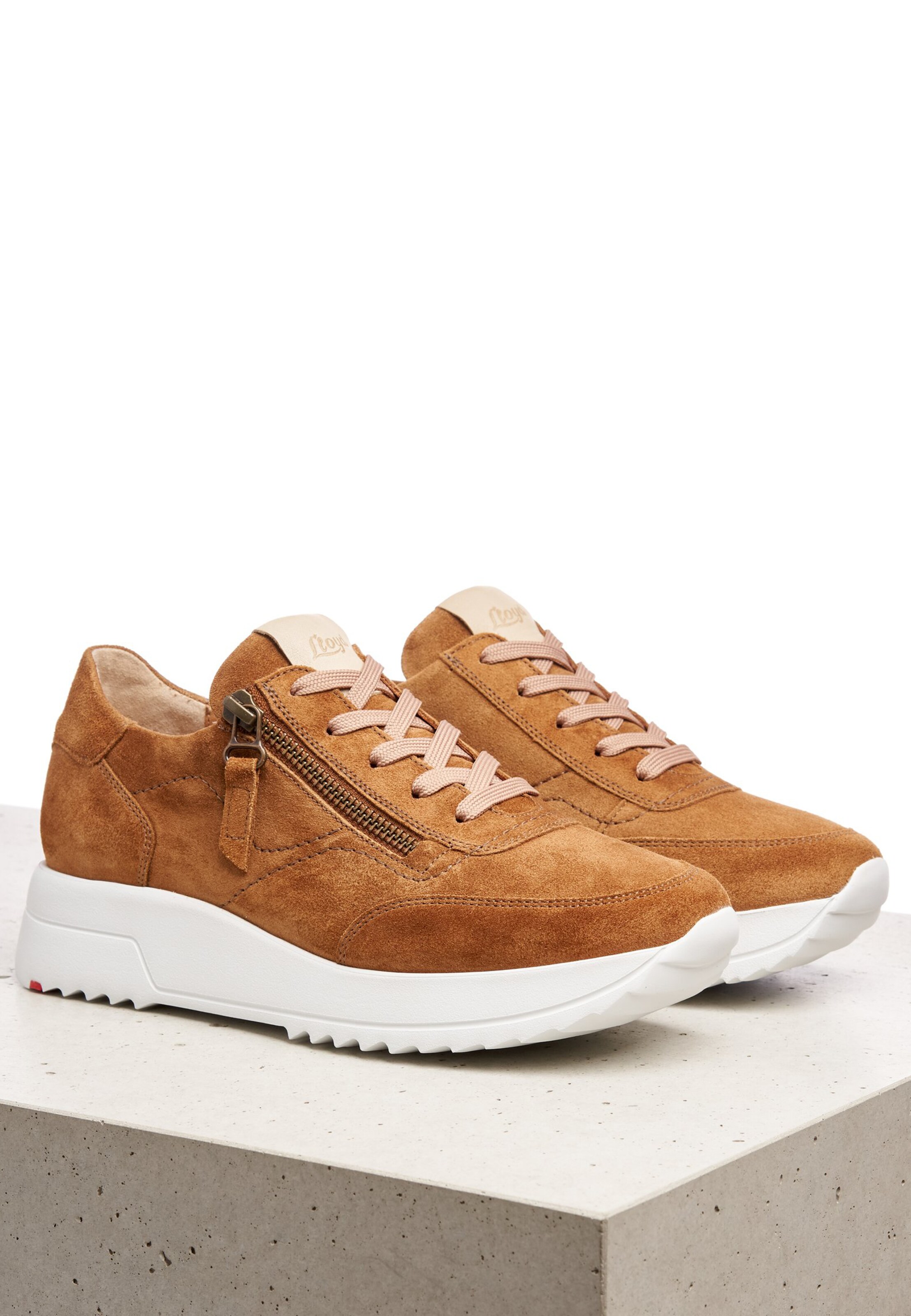Frauen Sneaker LLOYD Leder-Sneaker mit Reißverschluss in Braun - NN71592 Frauen Sneaker LLOYD Leder-Sneaker mit Reißverschluss in Braun - NN71592