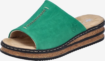 Rieker Mules in Green: front