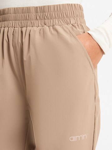 Aim'n Wide leg Pleat-front trousers ' Espresso Windbreaker Pants ' in Grey