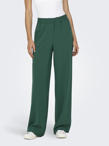 ONLY Wide leg Broek 'LEILA' in Groen: voorkant