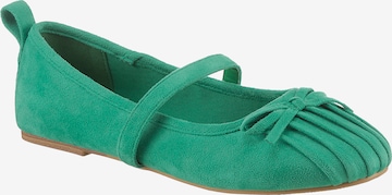 Aniston Ballet Flats with Strap in Green: front