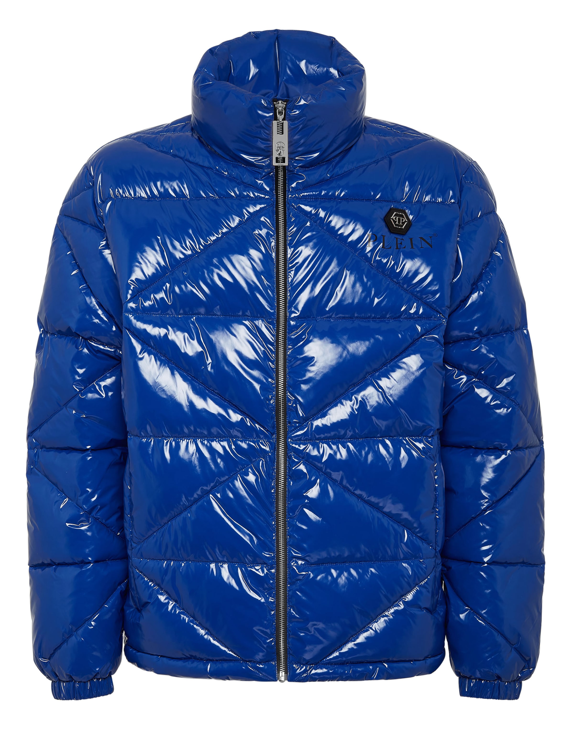 Philipp Plein Winterjas 'Hexagon' in Blauw: voorkant