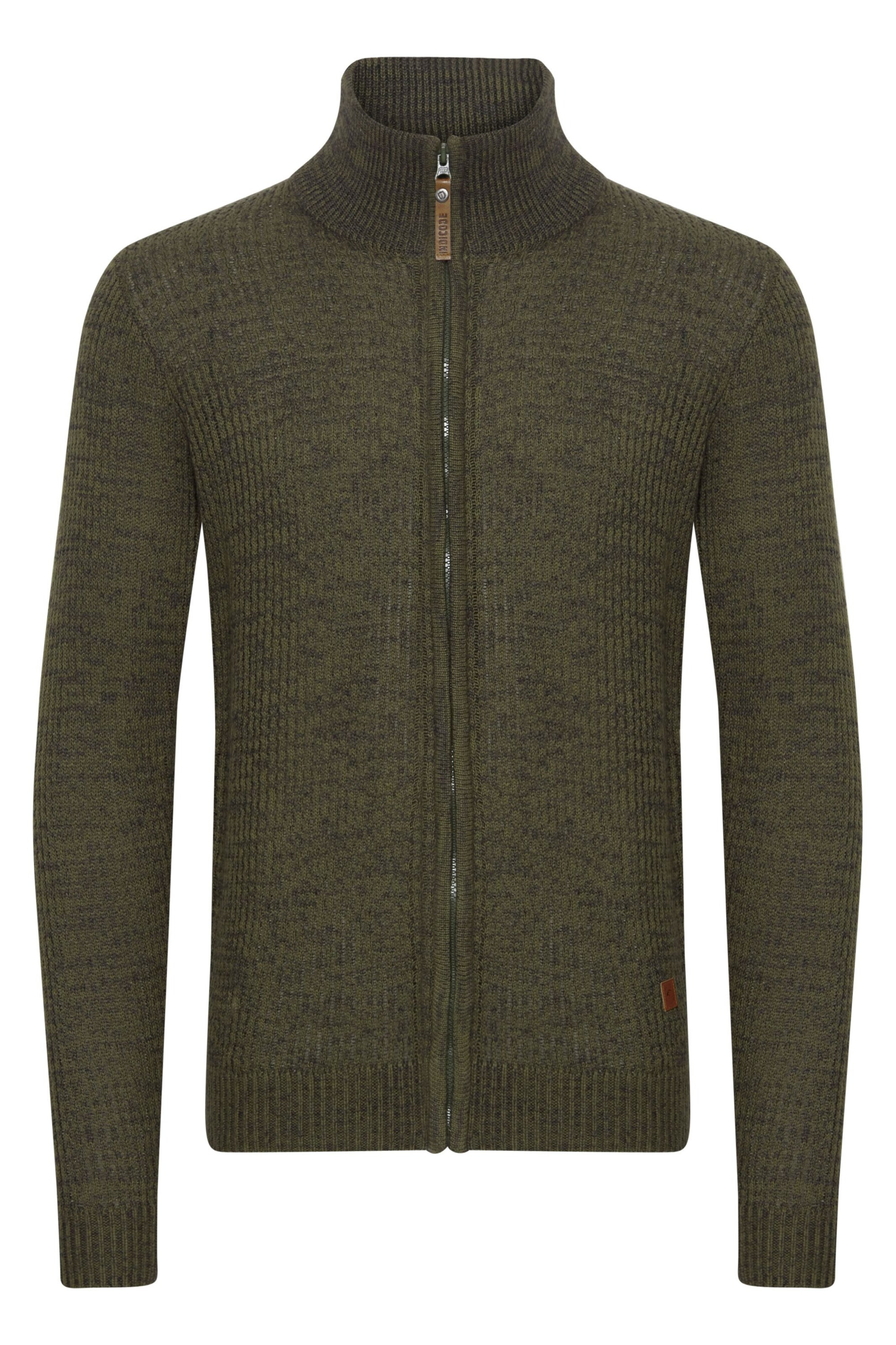 INDICODE JEANS Strickjacke 'Valego' in Grün: Vorderseite