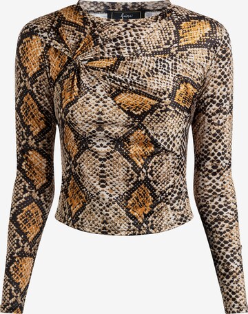 T-shirt faina en marron : devant