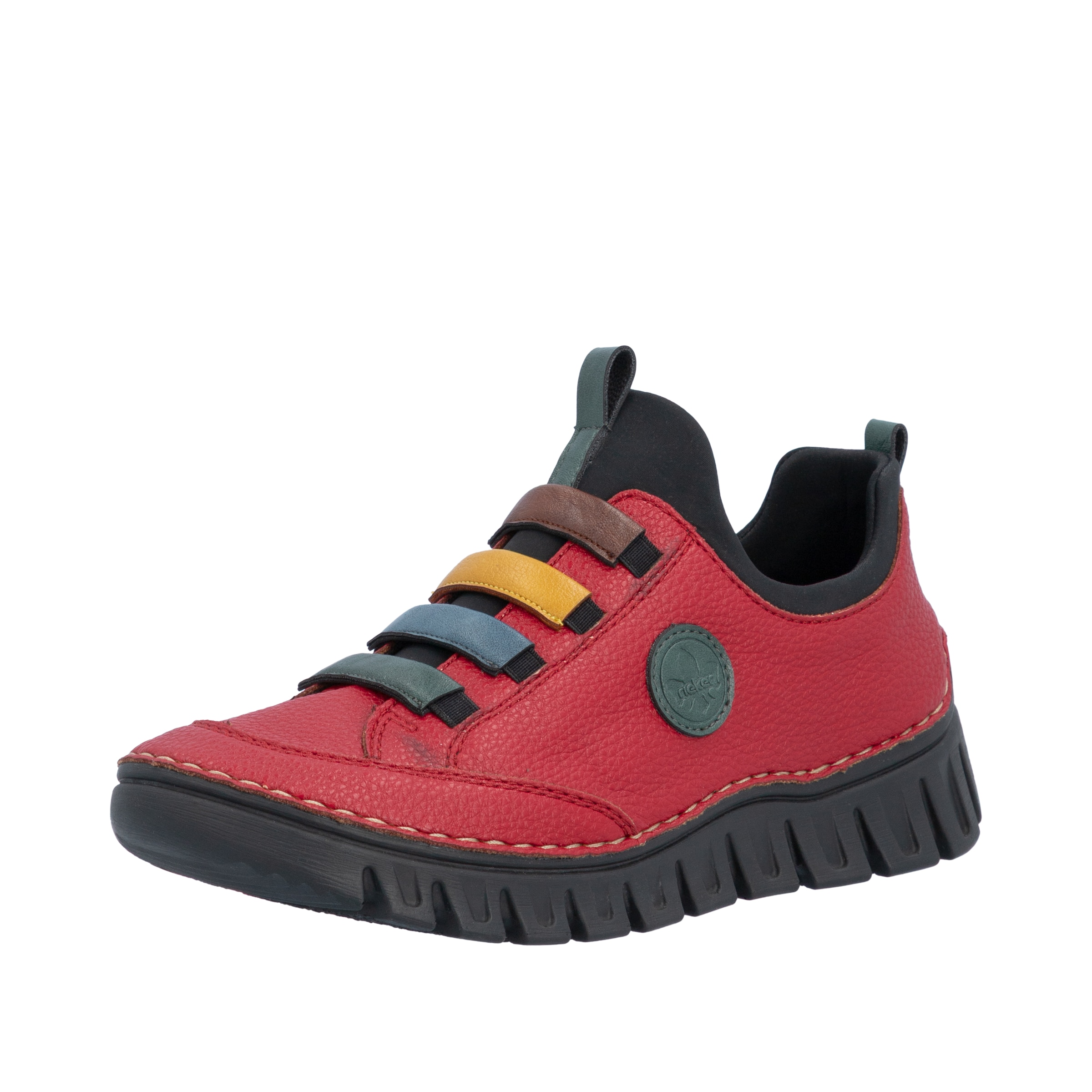 Baskets basses Rieker en rouge : devant