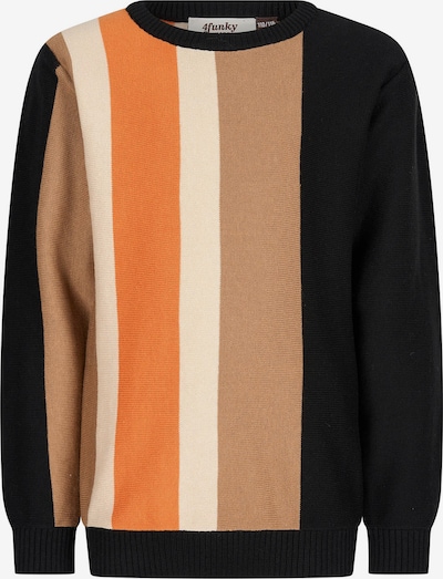 Pullover 'Stria' 4funkyflavours di colore beige / marrone / arancione / nero, Visualizzazione prodotti