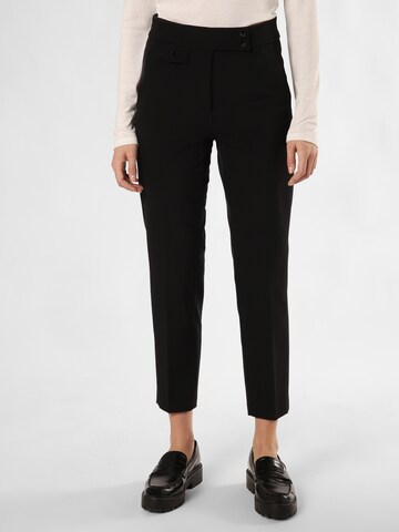 Cambio Regular Pleated Pants ' Scarlet ' in Black: front