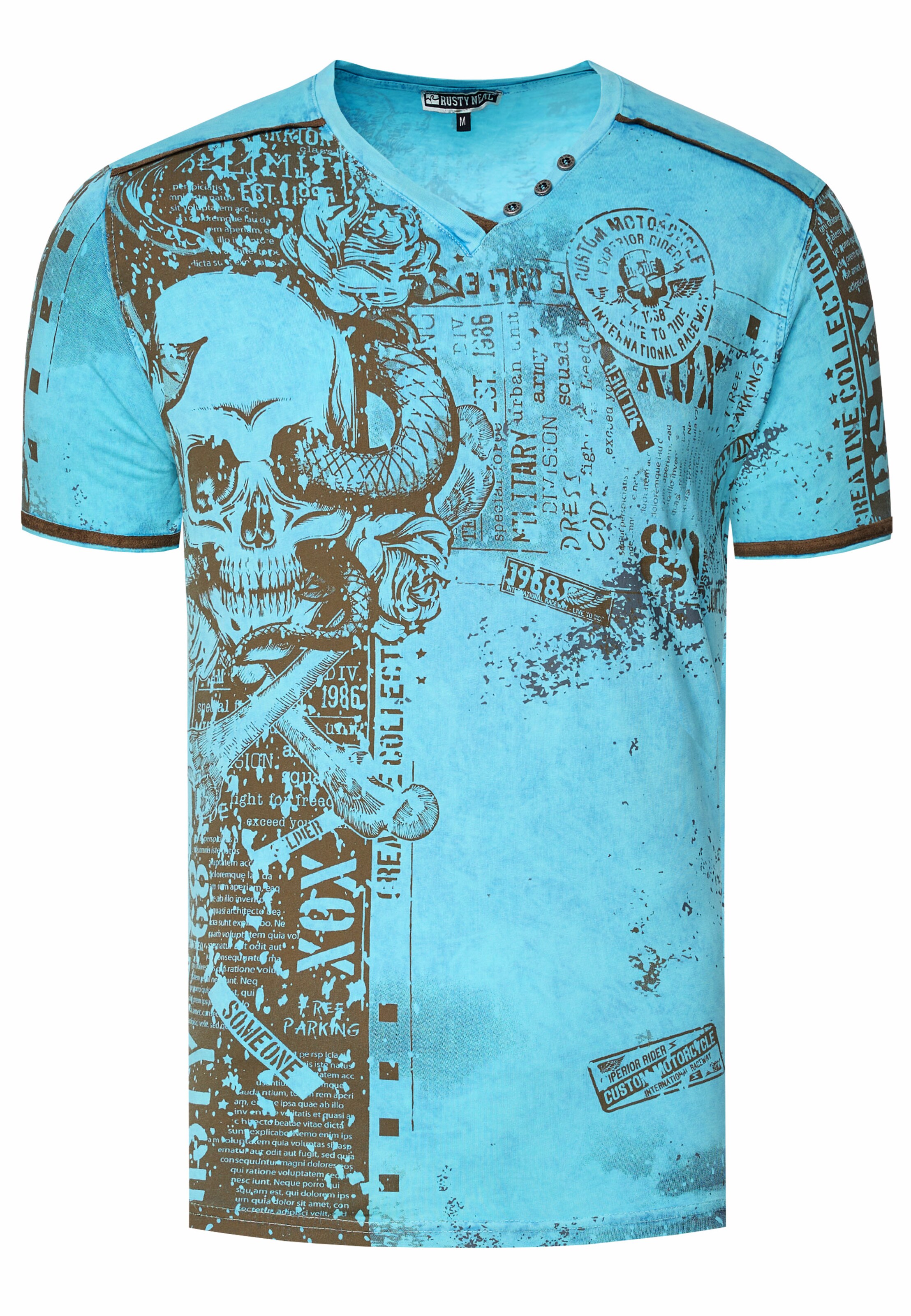 Rusty Neal Shirt in Blauw: voorkant