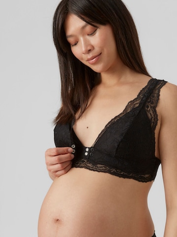 MAMALICIOUS Triangle Nursing bra 'Senia' in Black: front