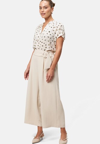 zero Bluse mit Blätterdruck in Weiß
