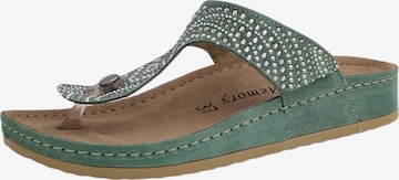 MUBB T-Bar Sandals in Green: front