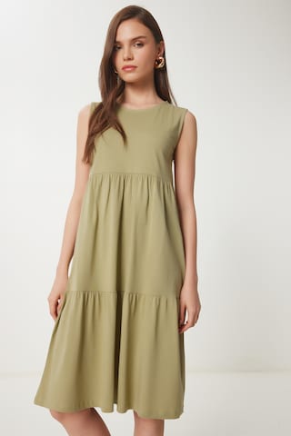 Happiness İstanbul Kleid in Grün: Vorderseite