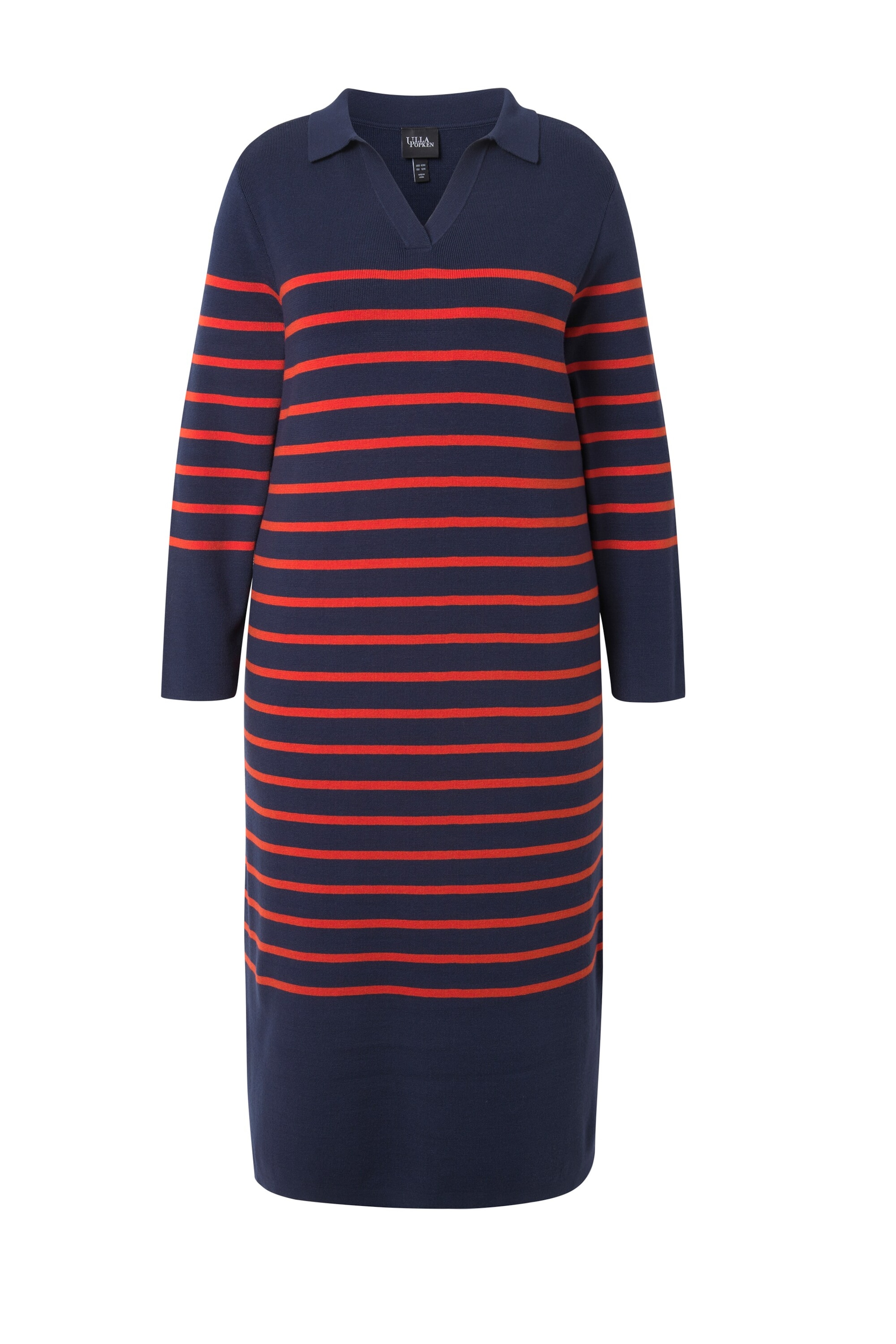 Ulla Popken Gebreide jurk in Blauw: voorkant