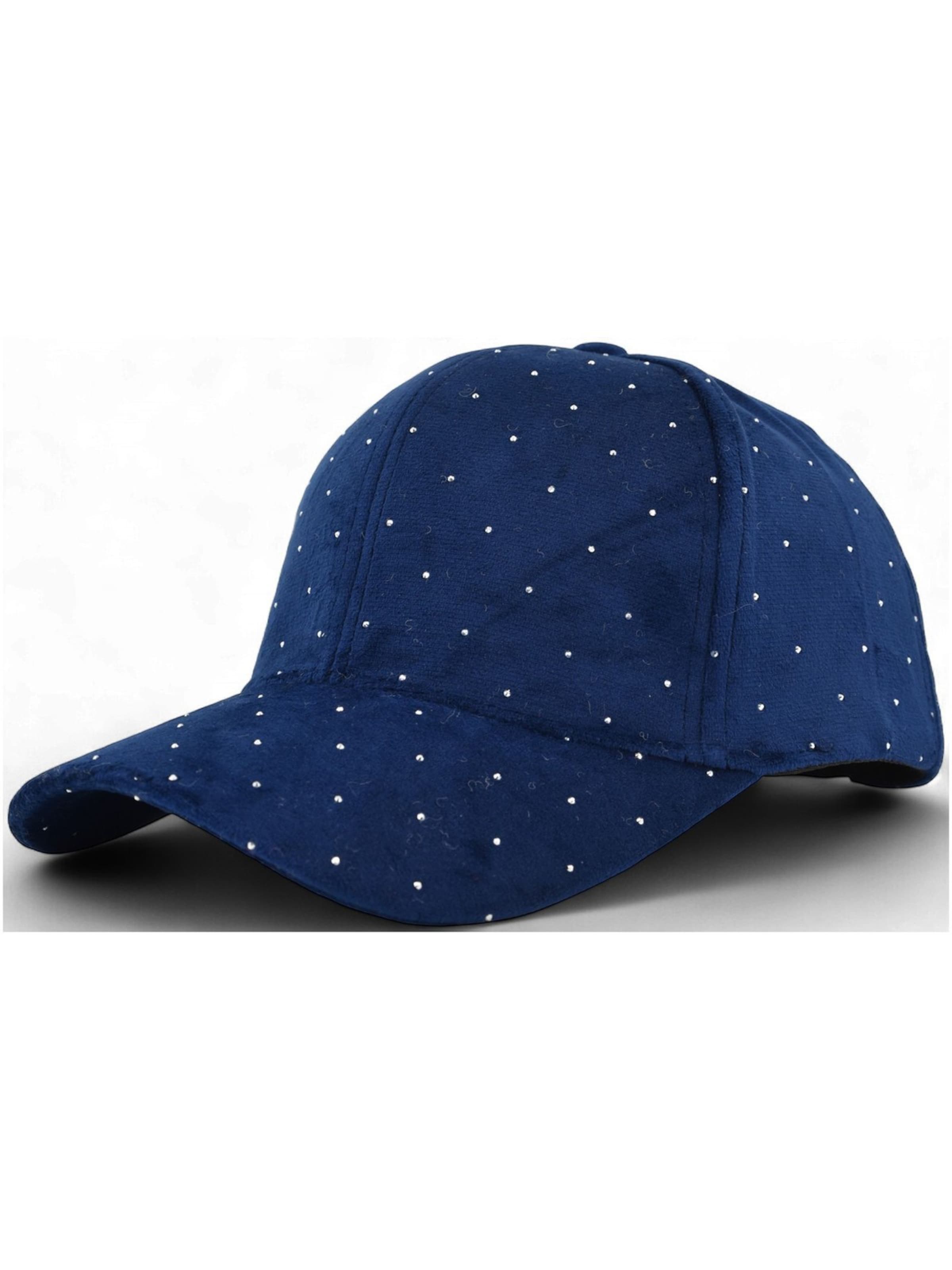 styleBREAKER Cap 'Samt Baseball Cap mit Strass'‌‌‌‌‌‌‌‌ in Blau: Vorderseite