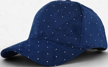 styleBREAKER Cap 'Samt Baseball Cap mit Strass' in Blau: Vorderseite