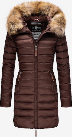 MARIKOO Winter Coat 'Rose' in Brown: front