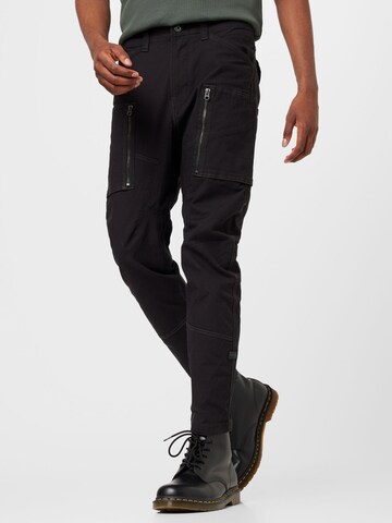 G-Star RAW Tapered Cargo Pants in Black: front
