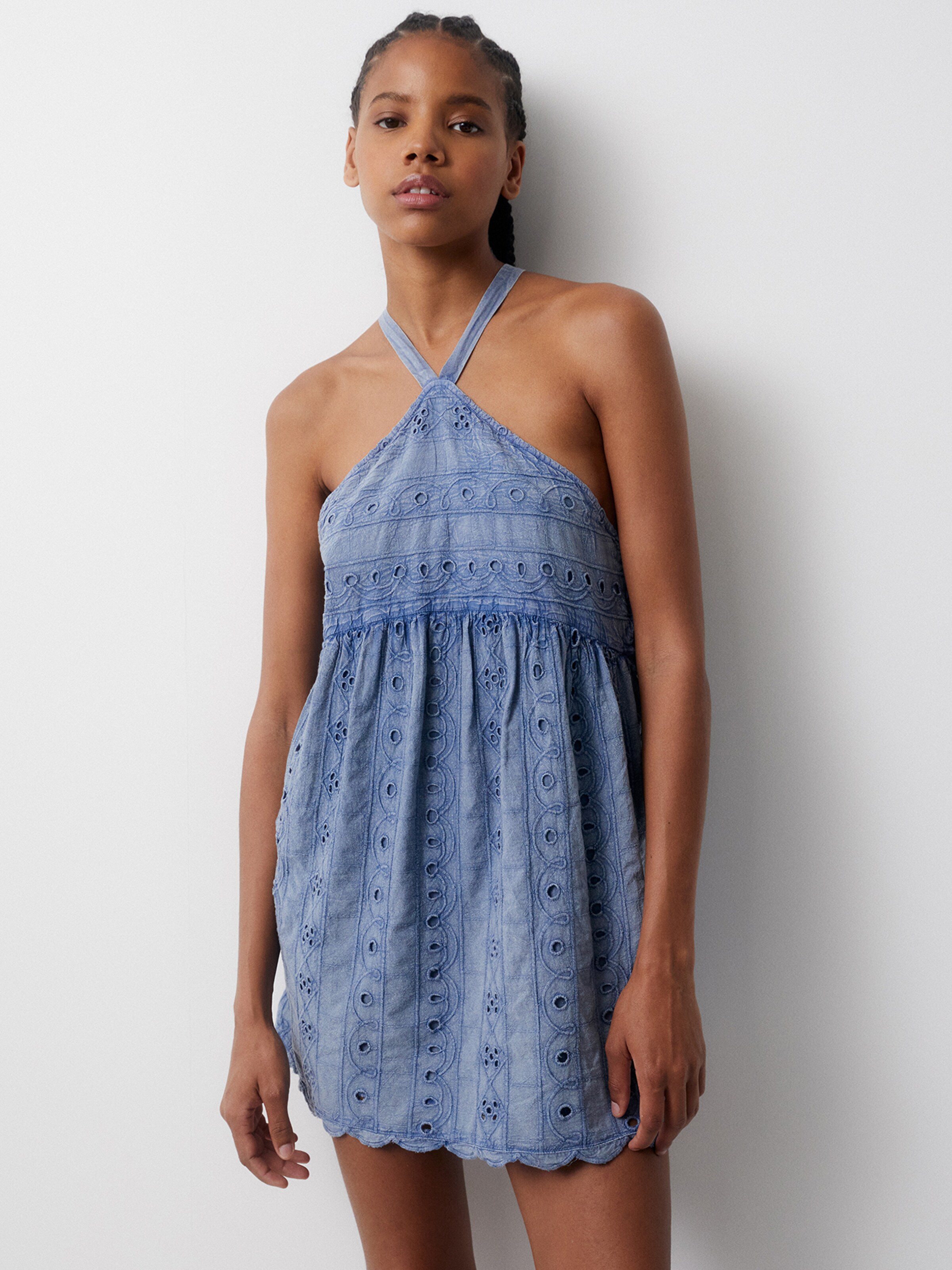 Dusty blue summer dress hotsell
