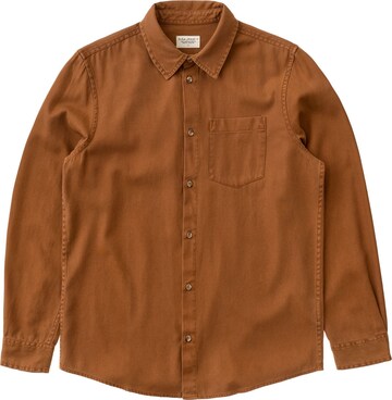 Nudie Jeans Co Button Up Shirt ' Chuck Fluid Twill ' in Brown: front