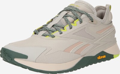 Sportiniai batai 'NANO X3 ADVENTURE' iš Reebok, spalva – kūno spalva / neoninė geltona / rusvai pilka / smaragdinė spalva, Prekių apžvalga