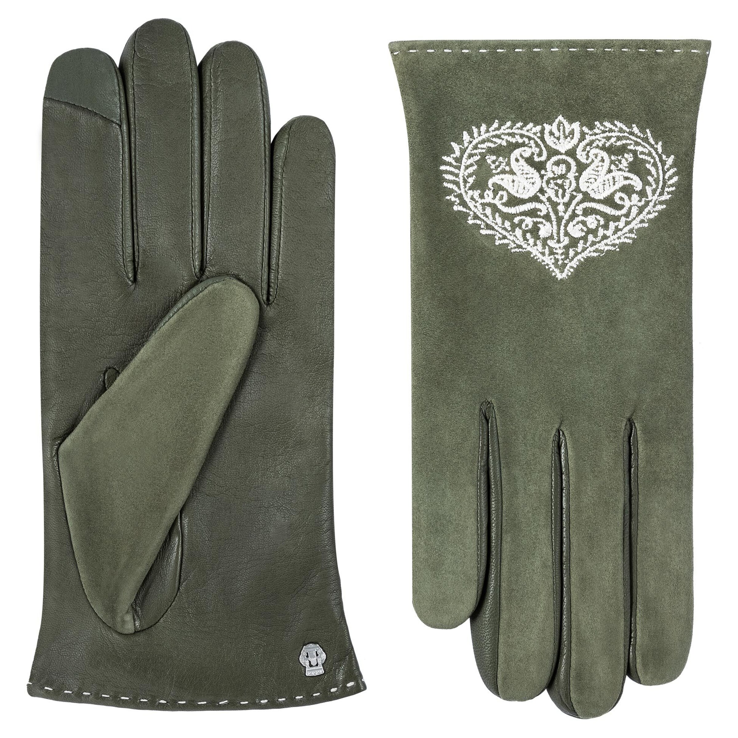 Roeckl Lederhandschuhe 'GITTI TOUCH' in Grün: Vorderseite
