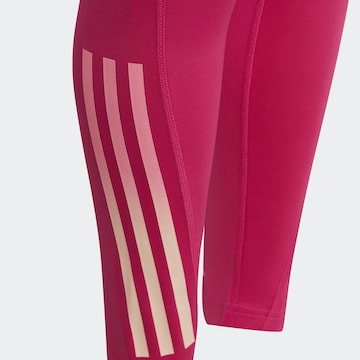 ADIDAS SPORTSWEAR Skinny Workout Pants 'Aeroready 3-Stripes High-Rise Optime ' in Pink