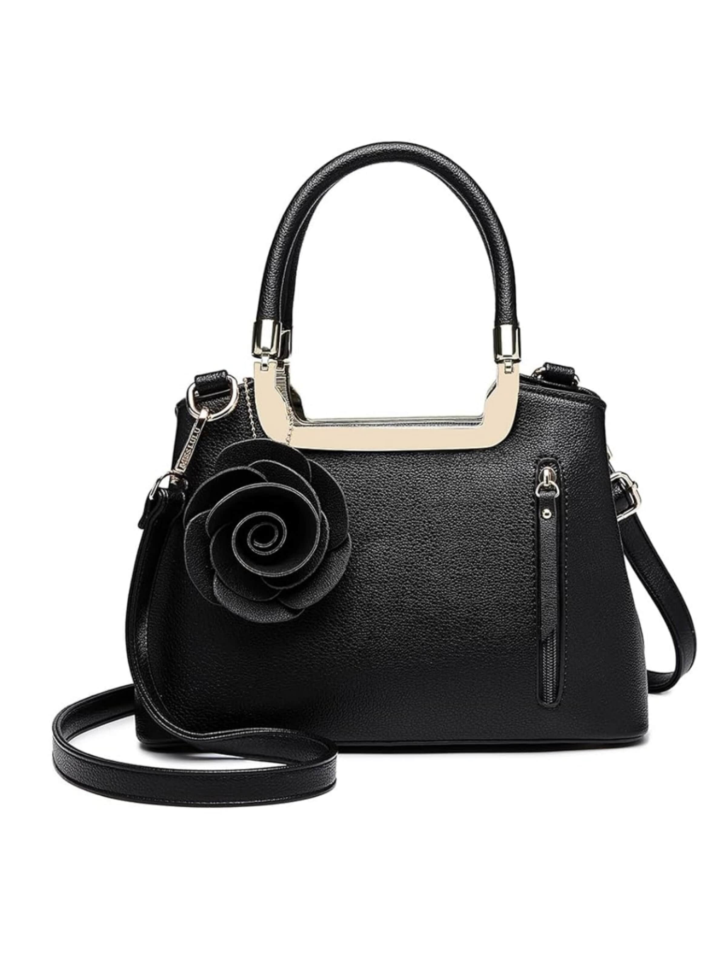 Miss Lulu Handbag in Black: front