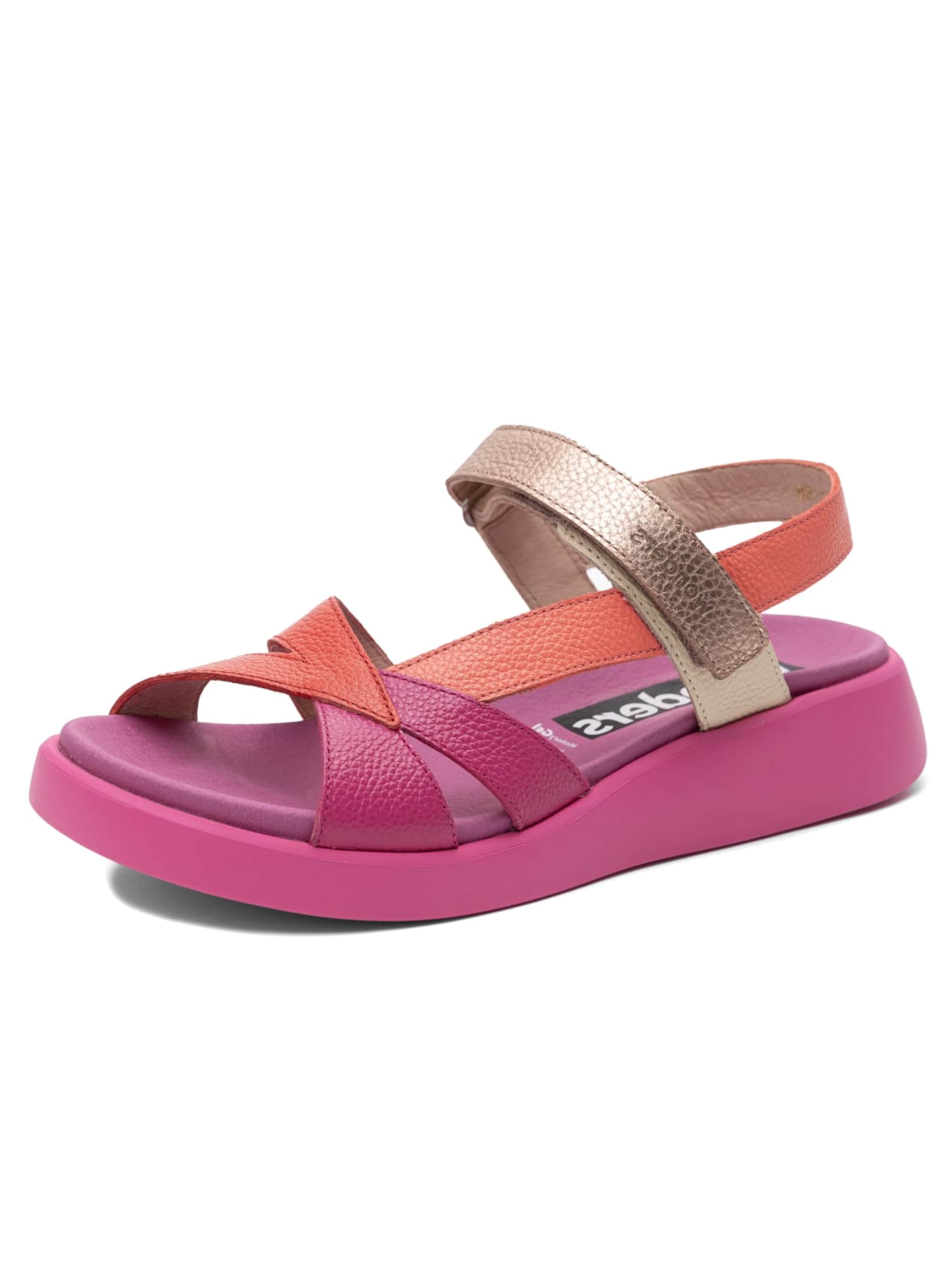 Wonders Hiking Sandals 'C-6552-FUCSIA' in Yellow: front