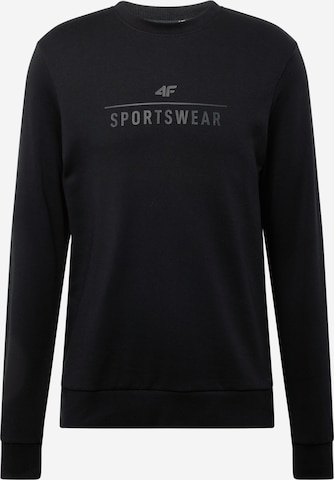 4F Sportsweatshirt in Zwart: voorkant