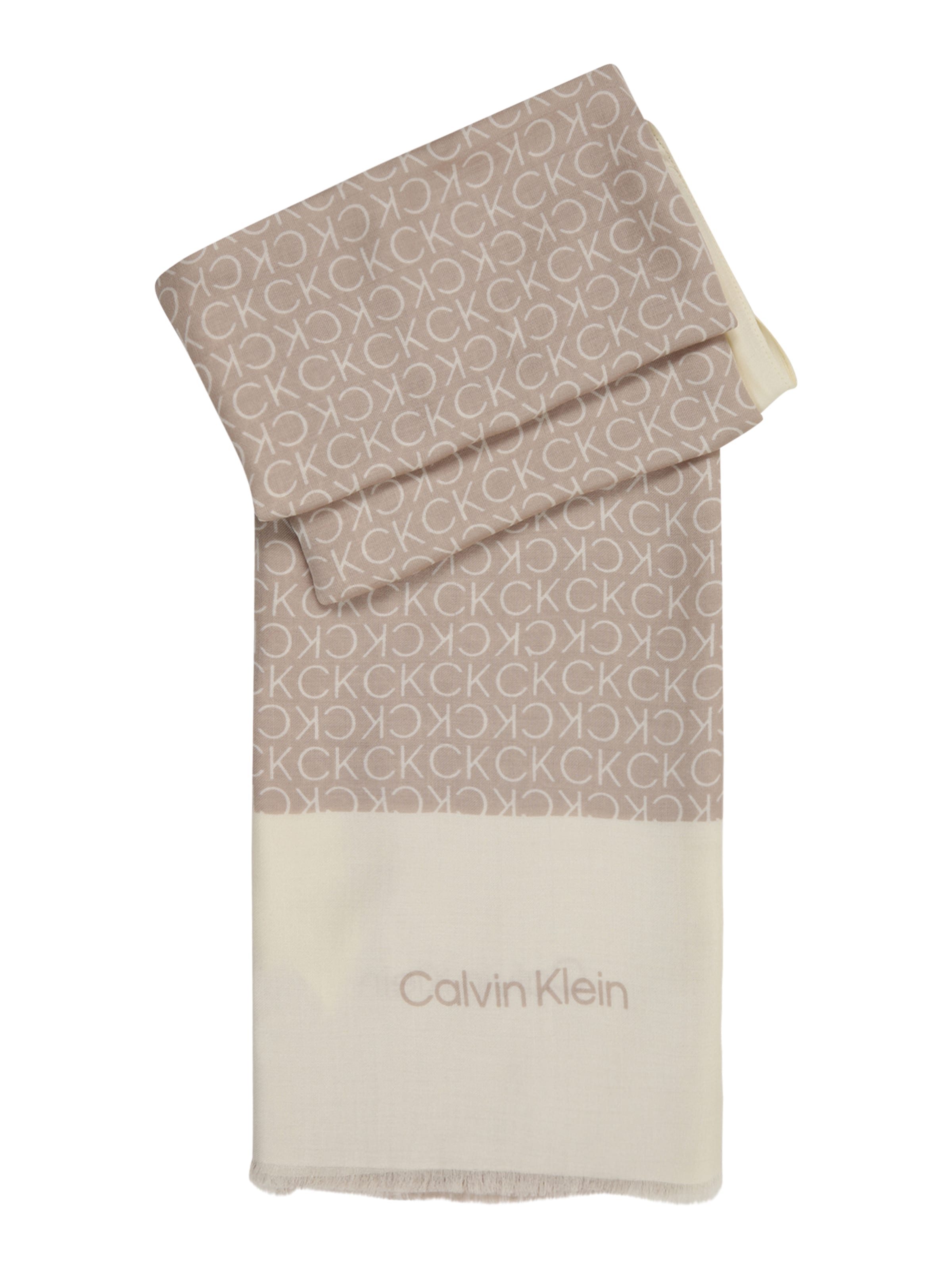 Calvin Klein Šála – hnědá: přední strana