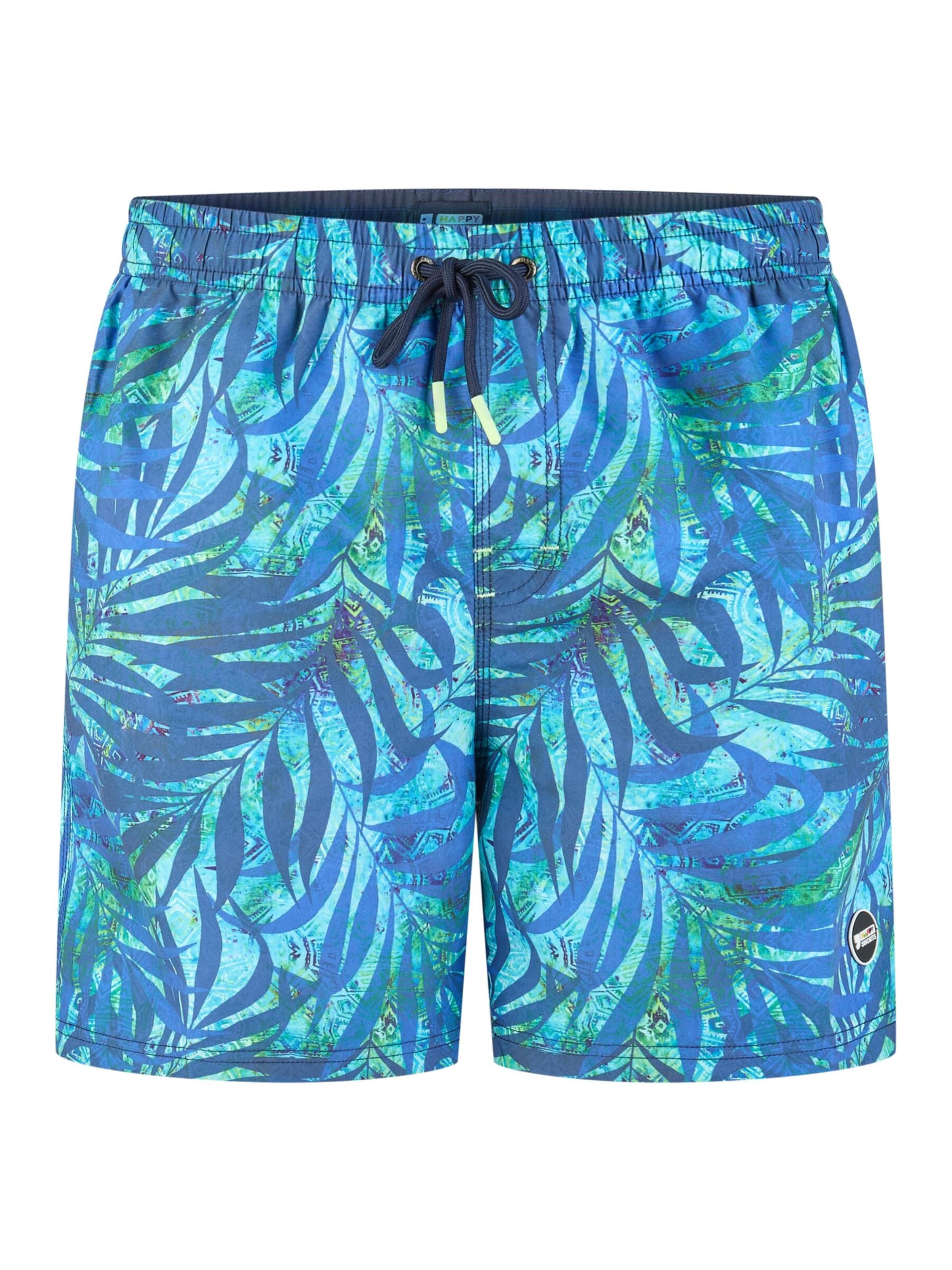 Happy Shorts Swimming shorts 'HAPPY SHORTS Men`s Beach shorts Beach pants Shorts leaves S - XXL' in Blue: front