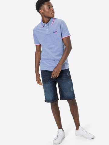Superdry Tapered Polohemd in Blau