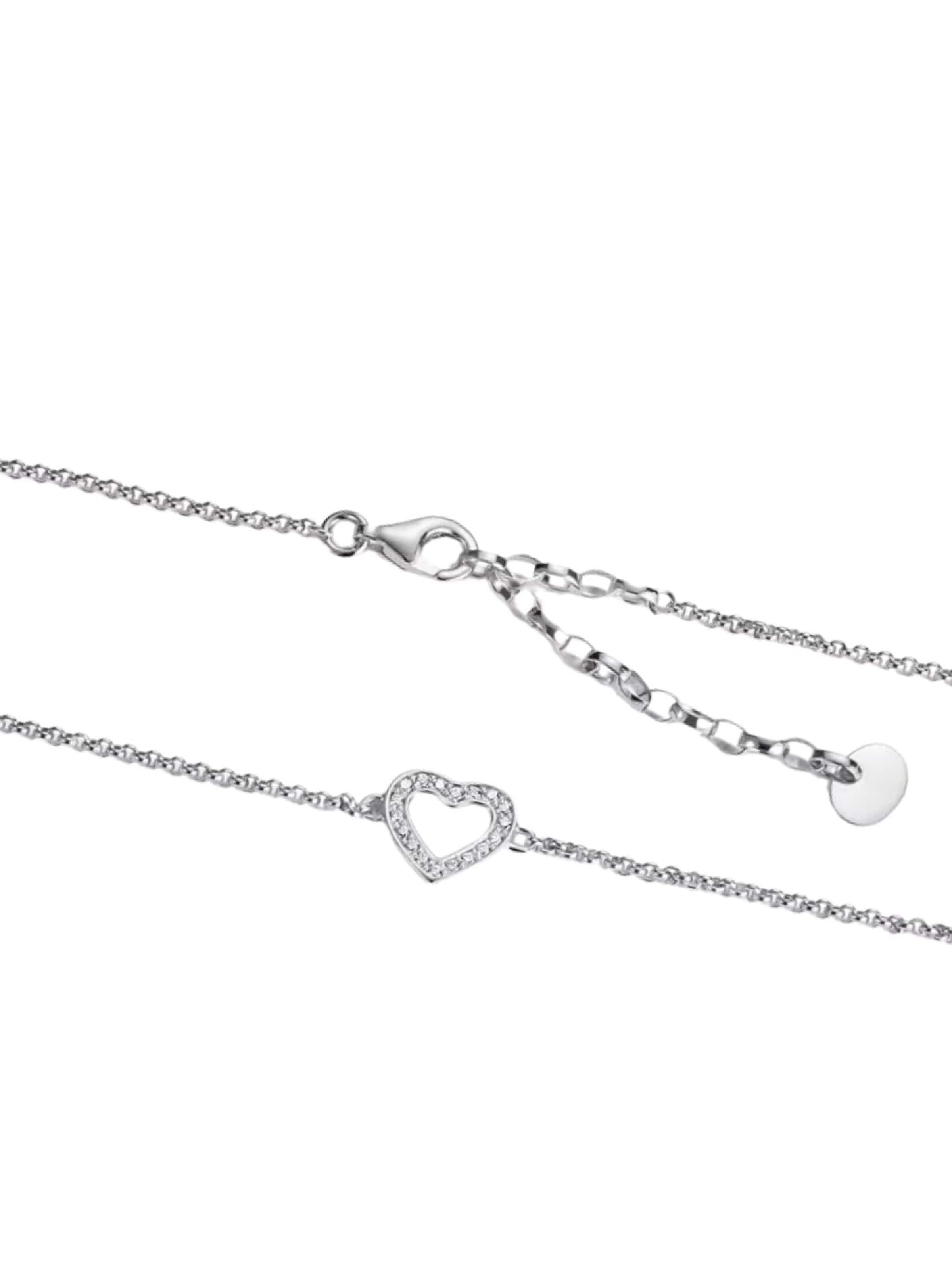 Bracelet 'Versilbertes Fußkettchen mit Herz & Zirkonia' Thomas Sabo en argent