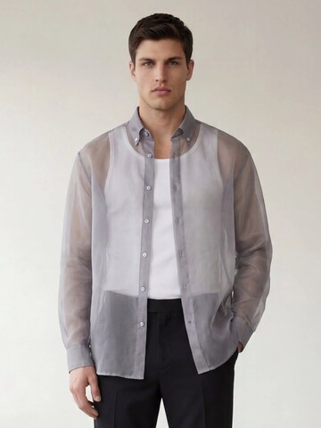 ARMIE Comfort fit Overhemd 'The Jacob Organza' in Grijs: voorkant