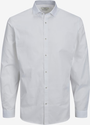JACK & JONES جينز ضيق الخصر والسيقان قميص 'CARDIFF' بلون أبيض: الأمام