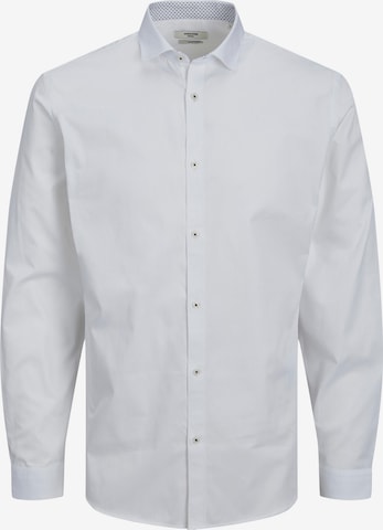 Coupe slim Chemise 'CARDIFF' JACK & JONES en blanc : devant