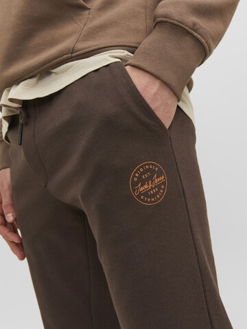JACK & JONES Tapered Trousers 'Gordon' in Brown