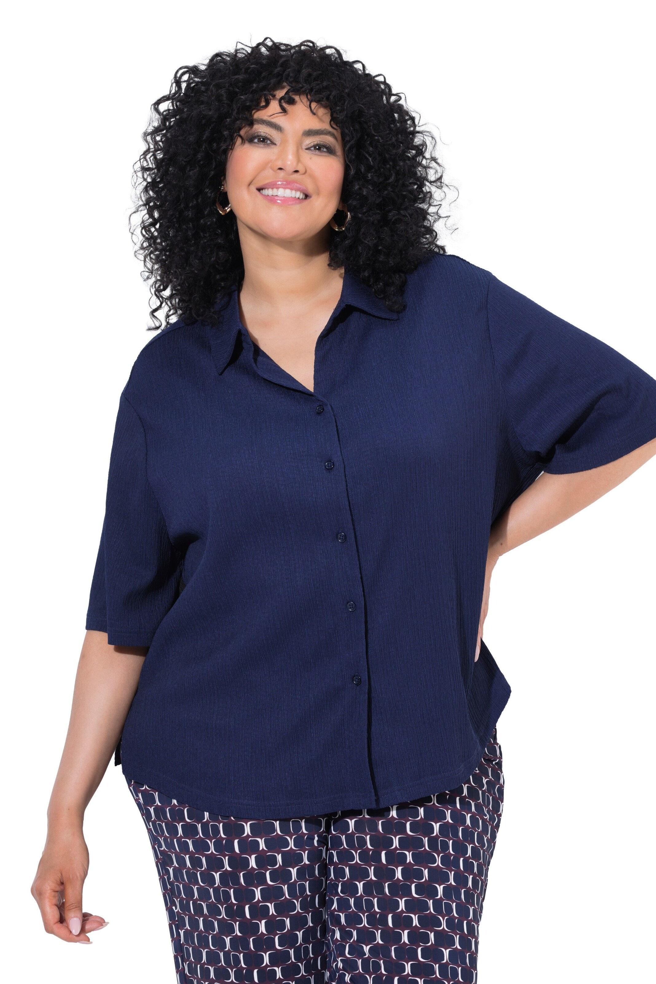 Ulla Popken Bluse in Blau: Vorderseite