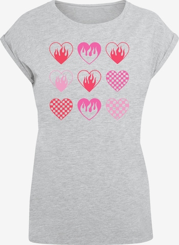 T-shirt 'Internationaler Frauentag: Herzen in Flammen' F4NT4STIC en gris : devant