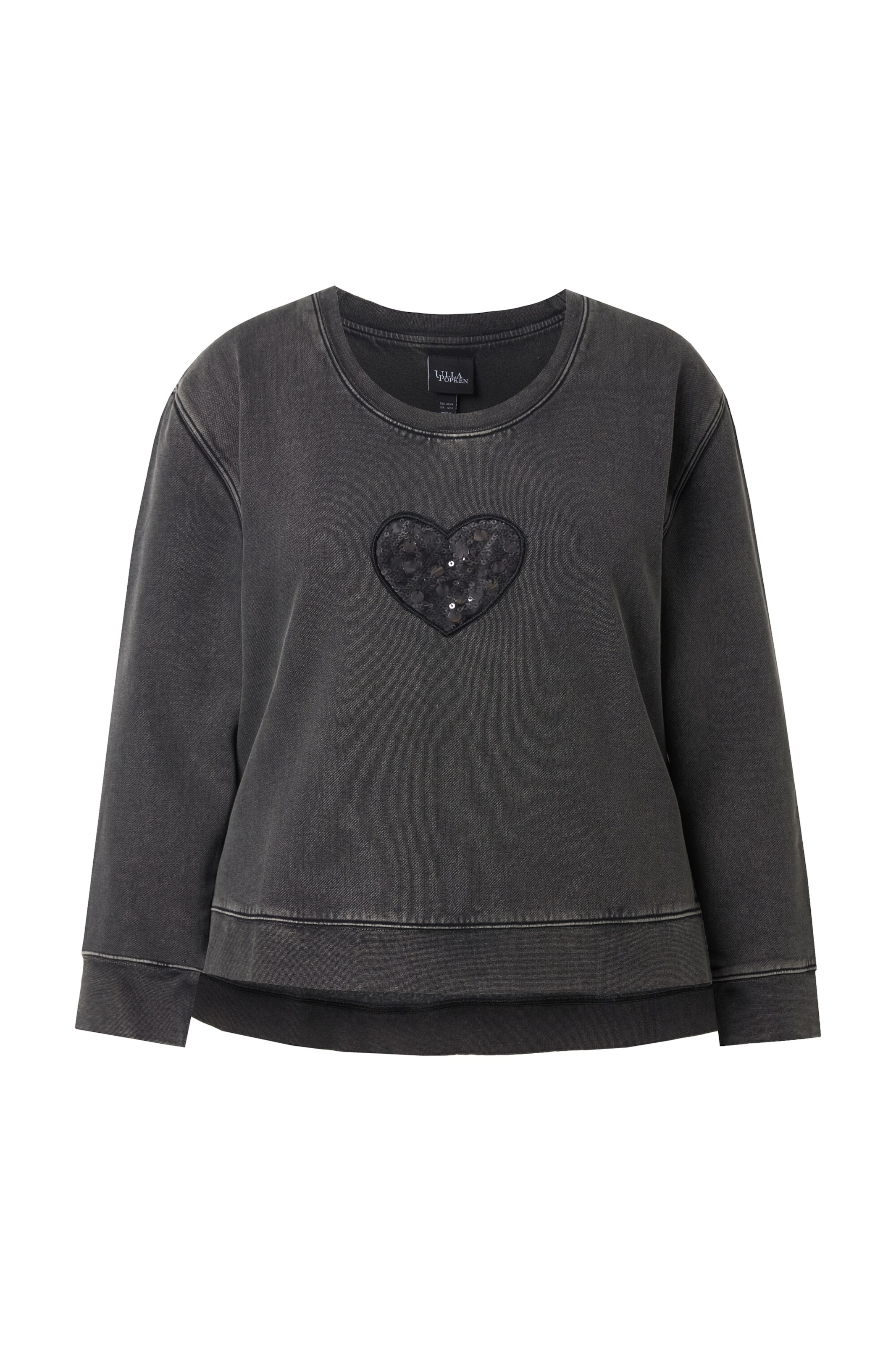 Ulla Popken Sweatshirt in Schwarz: Vorderseite