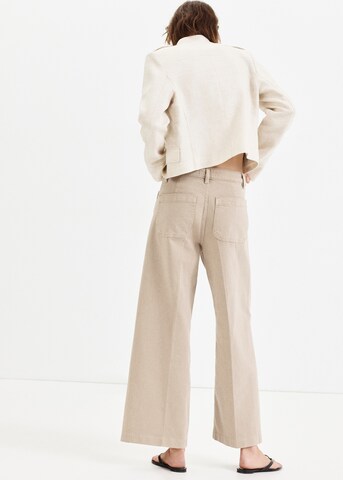 MANGO Wide leg Jeans 'JESSIE' i beige