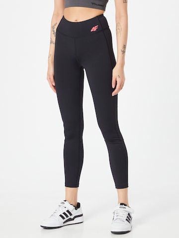 4F - Skinny Calças de desporto em preto: frente