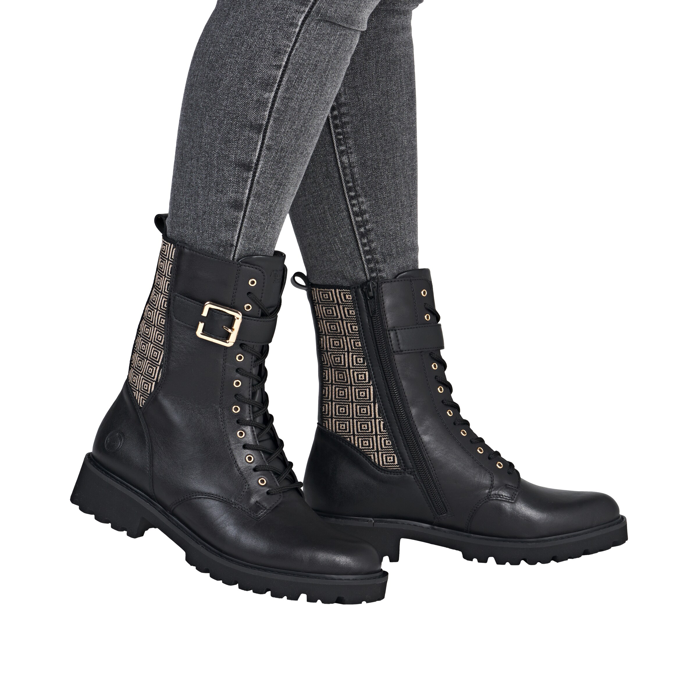 Bottines à lacets REMONTE en noir : devant