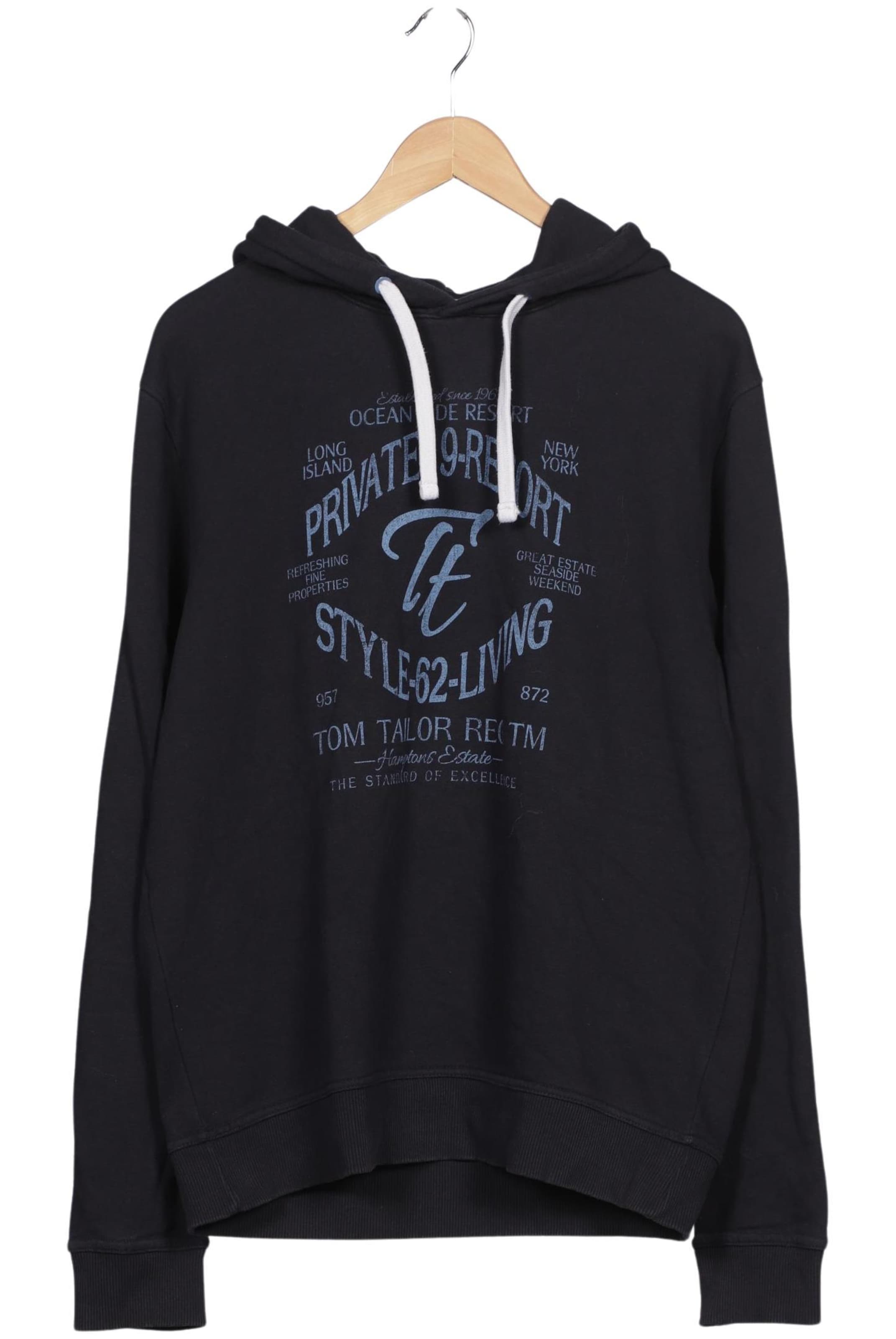 TOM TAILOR Kapuzenpullover L in Schwarz: Vorderseite