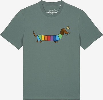 Watapparel Shirt 'Regenbogen Dackel' in Green: front