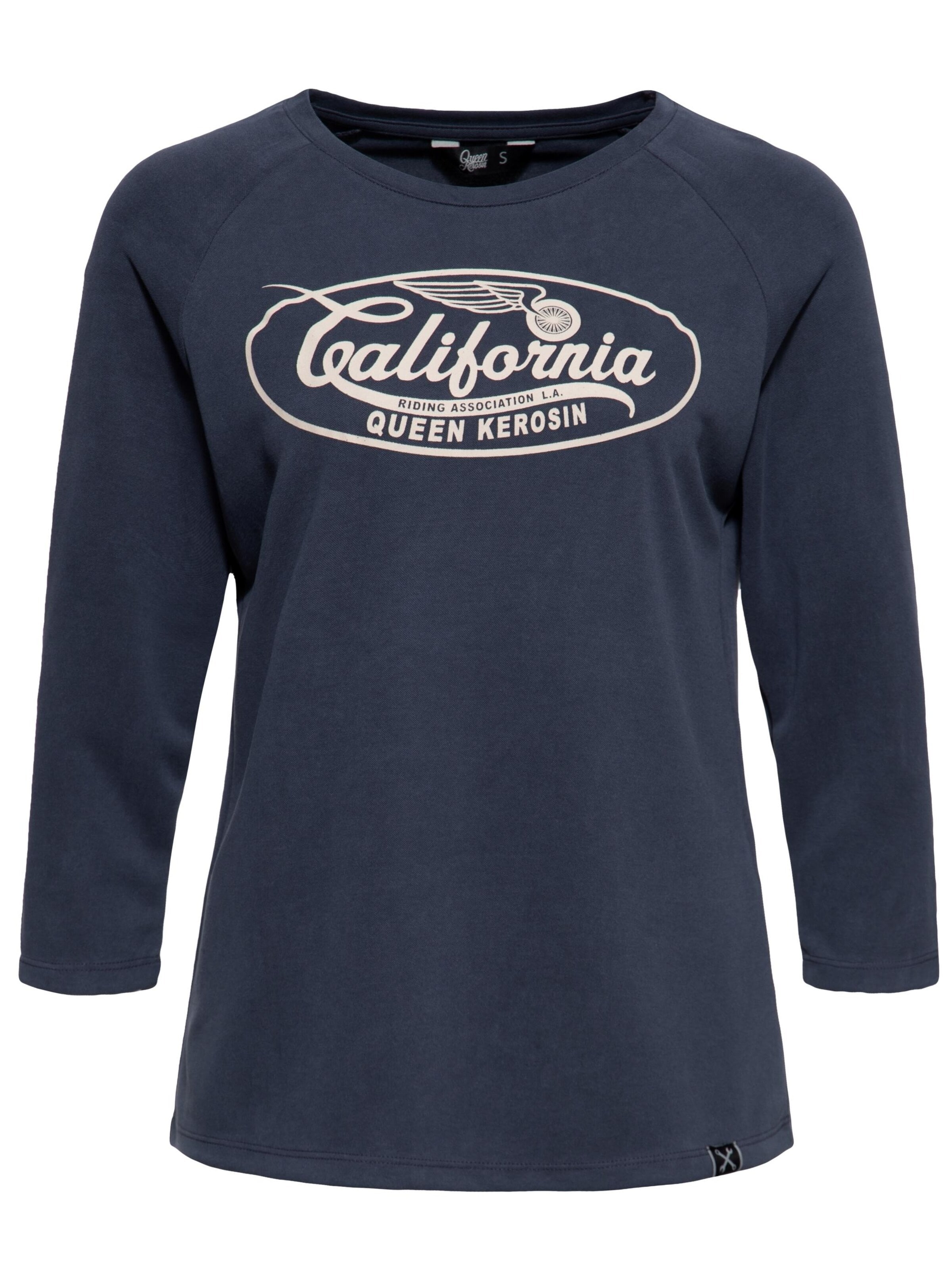 Queen Kerosin Shirt 'California'‌‌‌‌‌‌‌ in Blau: Vorderseite