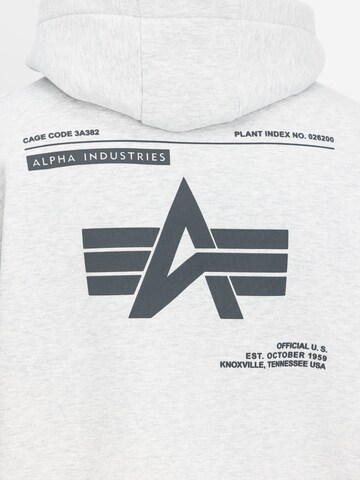 ALPHA INDUSTRIES Sweatshirt 'Label'‌‌‌‌‌‌‌‌‌‌ in Grau