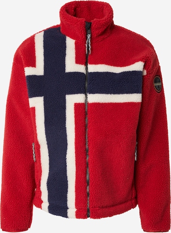 NAPAPIJRIFlis jakna 'T-FIEMME' - crvena boja: prednji dio