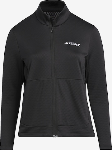 ADIDAS TERREX Athletic Fleece Jacket in Black: front